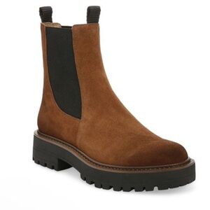 NEW Sam Edelman Laguna Waterproof Lug Sole Chelsea Boot in Frontier Brown 8.5